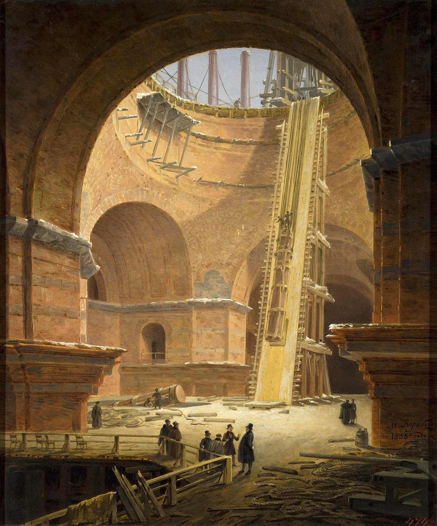raising of columns to saint isaac's cathedral
